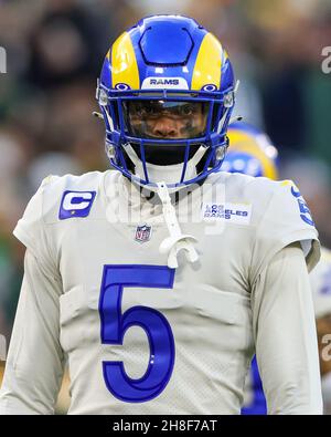 Green Bay, Wisconsin, USA. 28th Nov, 2021. Green Bay Packers free safety  Darnell Savage (26) during the NFL football game between the Los Angeles  Rams and the Green Bay Packers at Lambeau