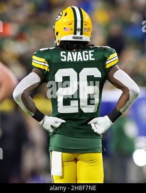 Green Bay Packers free safety Darnell Savage (26) lines up against