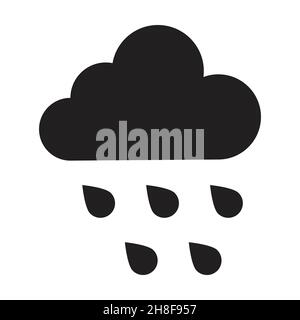 cloud rain icon vector weather forecast storm sign for graphic design, logo, web site, social media, mobile app, UI Stock Vector