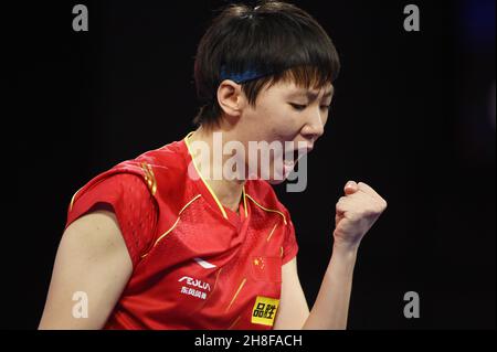 Houston, USA. 29th Nov, 2021. Wand Manyu (CHN) Table Tennis : 2021 World Table Tennis Championships Women's singles Final match at George R. Brown Convention Center in Houston, USA . Credit: Itaru Chiba/AFLO/Alamy Live News Stock Photo