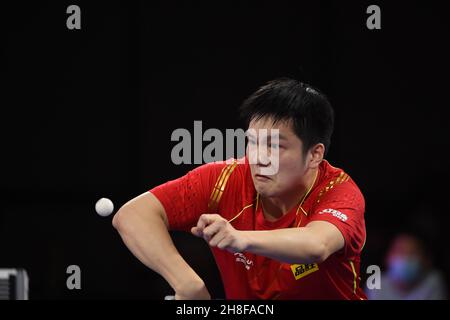 Houston, USA. 29th Nov, 2021. Fan Zhendong (CHN) Table Tennis : 2021 World Table Tennis Championships Men's singles Final match at George R. Brown Convention Center in Houston, USA . Credit: Itaru Chiba/AFLO/Alamy Live News Stock Photo