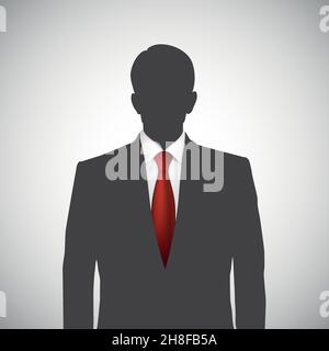 Unknown person silhouette whith red tie Stock Vector