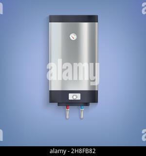 Hot-water tank, chrome plated Stock Vector