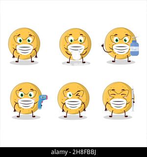 A picture of dalgona candy butterfly cartoon design style keep staying healthy during a pandemic. Vector illustration Stock Vector
