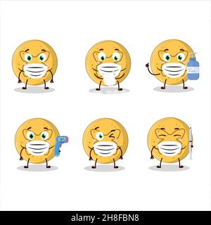 A picture of dalgona candy butterfly cartoon design style keep staying healthy during a pandemic. Vector illustration Stock Vector