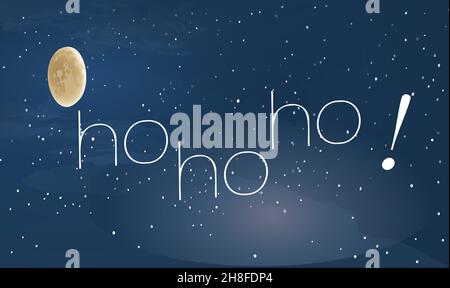 Christmas Illustration on abstract moon and stars background Stock Vector