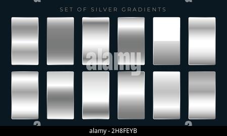set of silver or platinum gradients Stock Vector