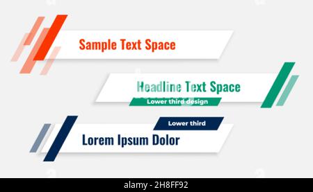 geometric modern lower third banner template design Stock Vector