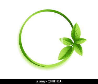 green circle leaves frame with text space Stock Vector