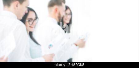 blurred background with copy space. financial documents in the hands of the business team Stock Photo