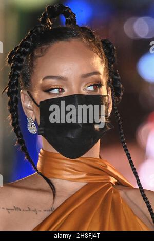 Singer Rihanna looks on at the Presidential Inauguration Ceremony to mark the birth of a new republic in Barbados, Bridgetown, Barbados. Picture date: Tuesday November 30, 2021. Stock Photo