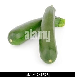 Two fresh zucchini on white background with shadow Stock Photo