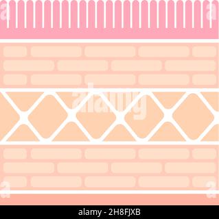 Sectional view illustration of gastric wall (stomach lining) Stock Vector