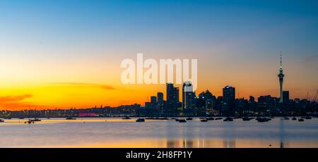 Auckland New Zealand Amazing Sunrise Photo Stock Photo