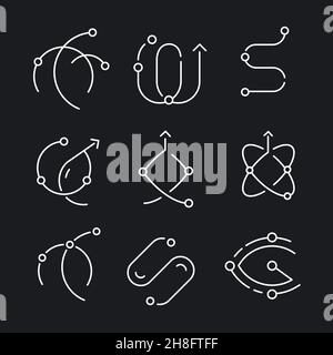 Set of the minimalistic outline abstract simple icons Stock Vector