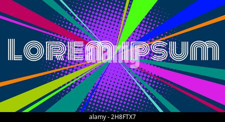 colored triangular rays disco background, retro abstract figures Stock Vector