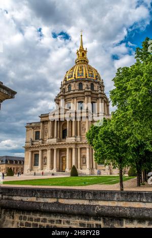 Famous Dome des Invalides with the tomb of Napoleon inside, Paris, France Stock Photo