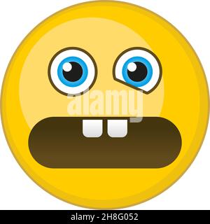 Premium Vector  Anguished face scared expression emoji negative