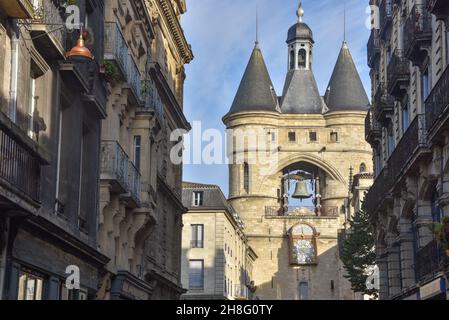 Bordeaux, France -11 Nov, 2021: La Grosse Cloche or the Big Bell of Bordeaux, France Stock Photo