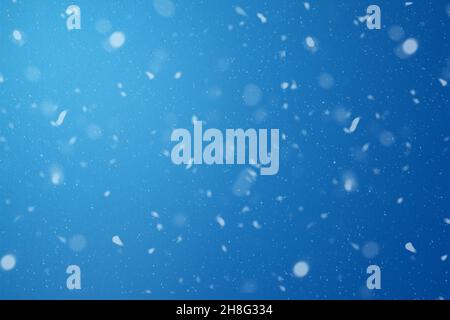 Blue snowy Christmas design for wallpaper and advertising. Christmas concept for publicity. Stock Photo