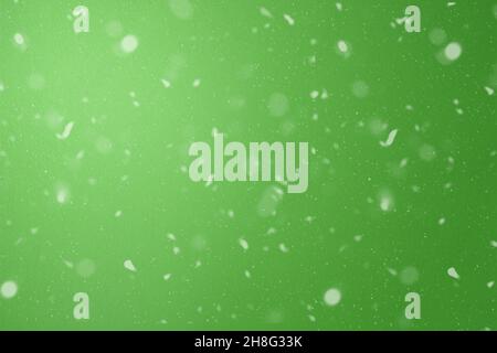 Green snowy Christmas design for wallpaper and advertising. Christmas concept for publicity. Stock Photo