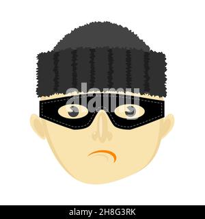 Gangster Icon Isolated on White Background. Flat Design Stock Vector