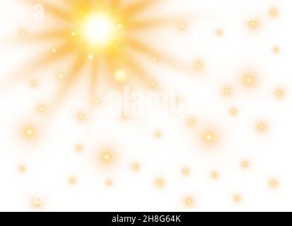 Sunlight a translucent special design of the light effect. Vector illustration. Stock Vector