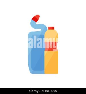 Assorted cleaning items set. Cleaning accessories flat style. Eps 10 Stock Vector