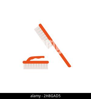 brushes Cleaning accessories flat style. Eps 10 Stock Vector