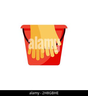 Assorted cleaning items set. Cleaning accessories flat style. Eps 10 Stock Vector