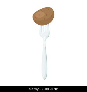 potatoes on forks Concept of diet. Vector illustration. EPS 10 Stock Vector