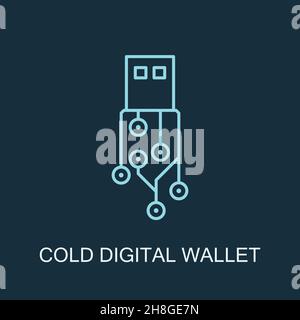 cold digital wallet icon line art design Stock Vector