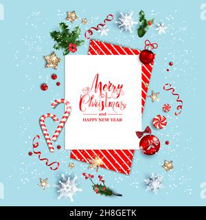 Blank Merry Christmas card template illustration Stock Vector Image ...