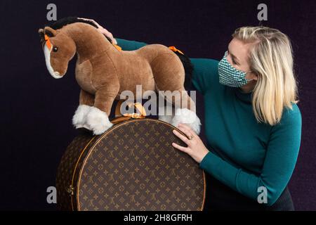 London, UK. 30th Nov, 2021. A large plush 'Hermy' stuffed horse