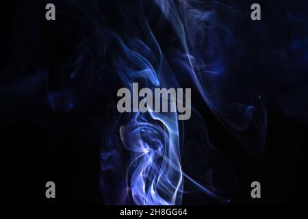Blue smoke flow and movement abstract background Stock Photo
