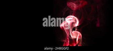 Red smoke flow and movement in shape of fantasy creature abstract background Stock Photo