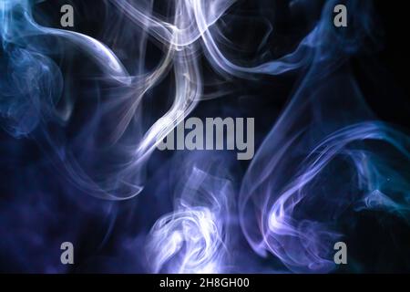 Flowing blue smoke background. Abstract fog texture backdrop Stock Photo