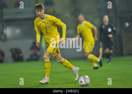 George Popescu Octavian Romania U21 player, during the friendly match between Italy vs Romania final result 4-2, match played at the Benito Stirpe sta Stock Photo