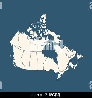 Canada country political map. Detailed illustration with isolated states, islands and cities easy to ungroup. Stock Photo