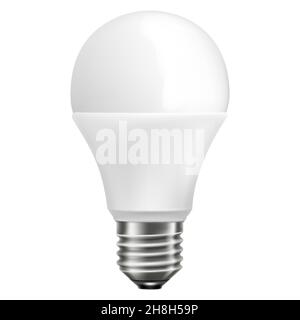 LED light emitting diode energy saving light bulb, economical lightbulb, isolated on white background, 3d vector realistic illustration Stock Vector