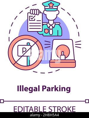 Illegal parking concept icon Stock Vector