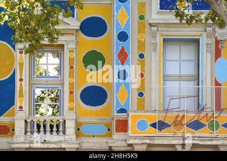 Mulicoloured or Colourful Facade of the Hôtel des Arts (c1900) Art Museum, Art Gallery or Arts Centre Toulon Var Provence France Stock Photo