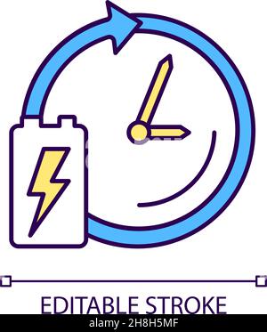 Battery lifetime RGB color icon Stock Vector