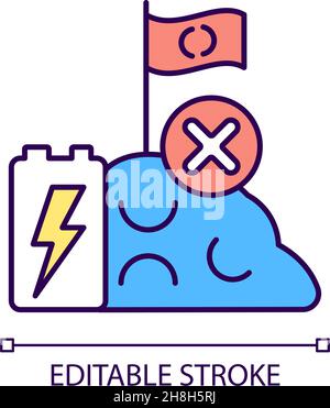 No battery landfills RGB color icon Stock Vector