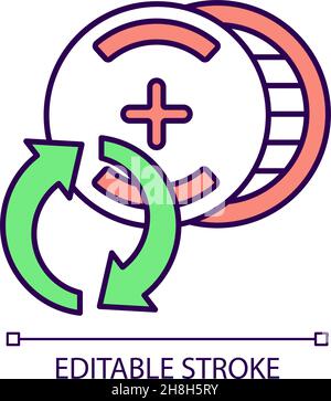 Recyclable silver-oxide batteries RGB color icon Stock Vector