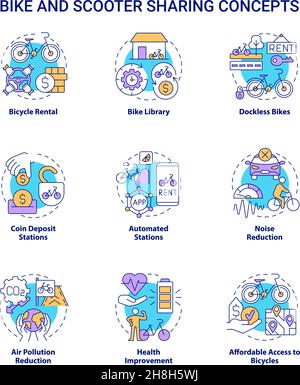 Ride-sharing line icons collection. Uber, Lyft, Carpool, Share ...