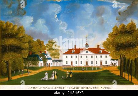 A View of Mount Vernon the seat of General Washington, painting by unknown artist, 1792 or later Stock Photo