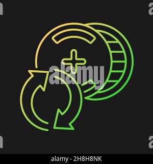 Recyclable silver-oxide batteries gradient vector icon for dark theme Stock Vector