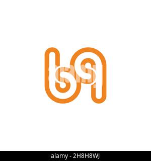 letter bq simple curves geometric cute logo vector Stock Vector