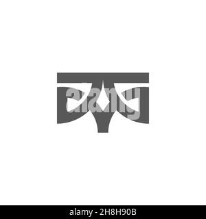 letter yg simple geometric line flat logo vector Stock Vector